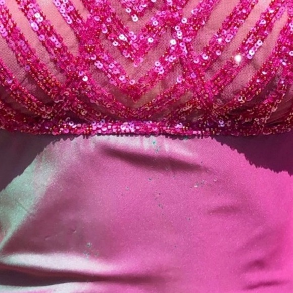 Elie Saab NWT with defects pinkish ombré formal gown with sequin top and wrap - Picture 5 of 15